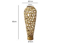 Vase Aluminium Gold Blumenvase Bodenvase Wohndeko Groß Rund Dekovase Handmade – Ansicht 3