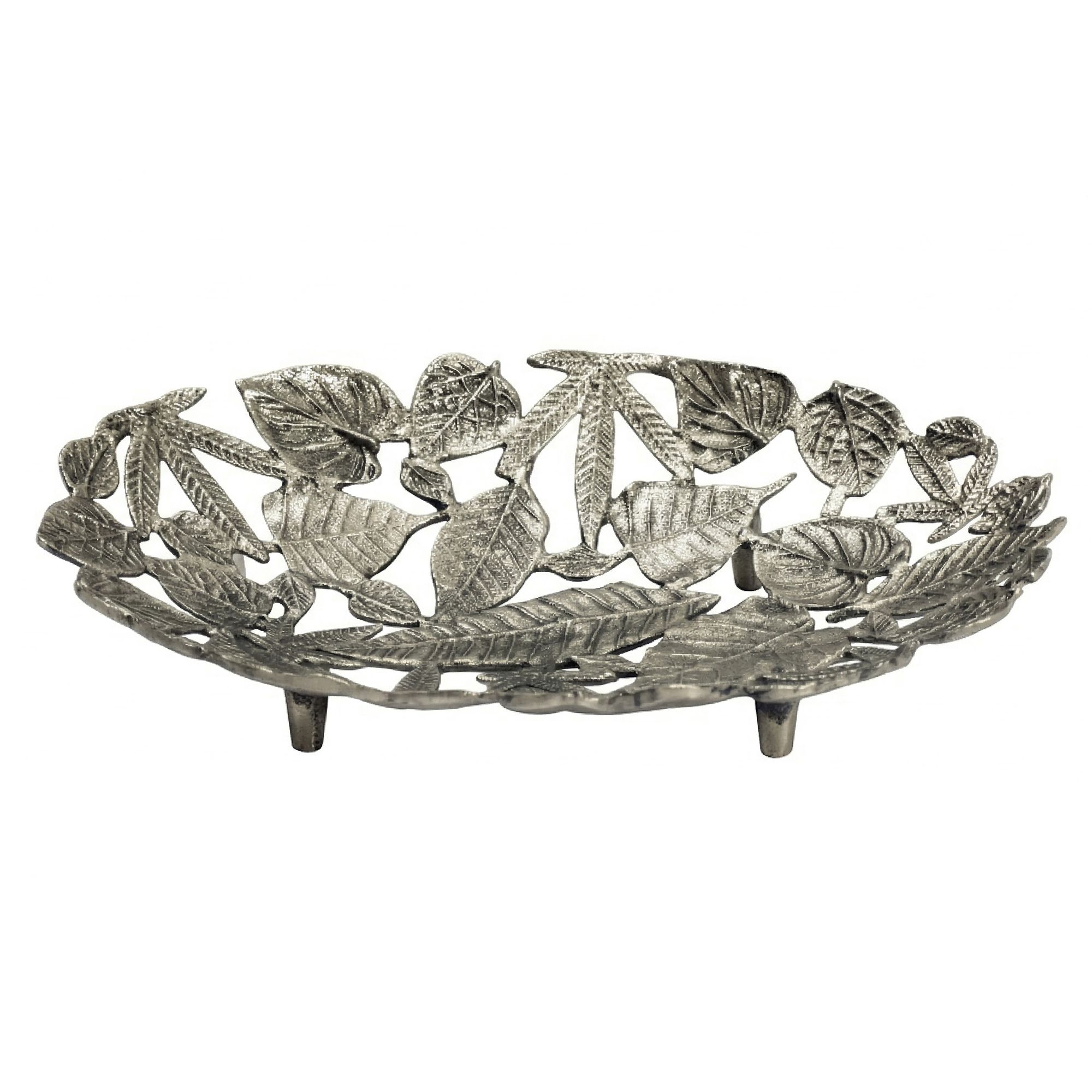 Dekoschale Blätter Aluminium Schale 49cm Tischdeko Metall Wohnaccessoire Alu – Ansicht 6