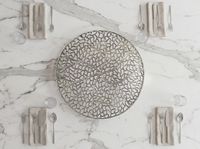 Dekoschale Rund Aluminium Schale 44cm Tischdeko Metall Wohnaccessoire Alu Groß – Ansicht 5