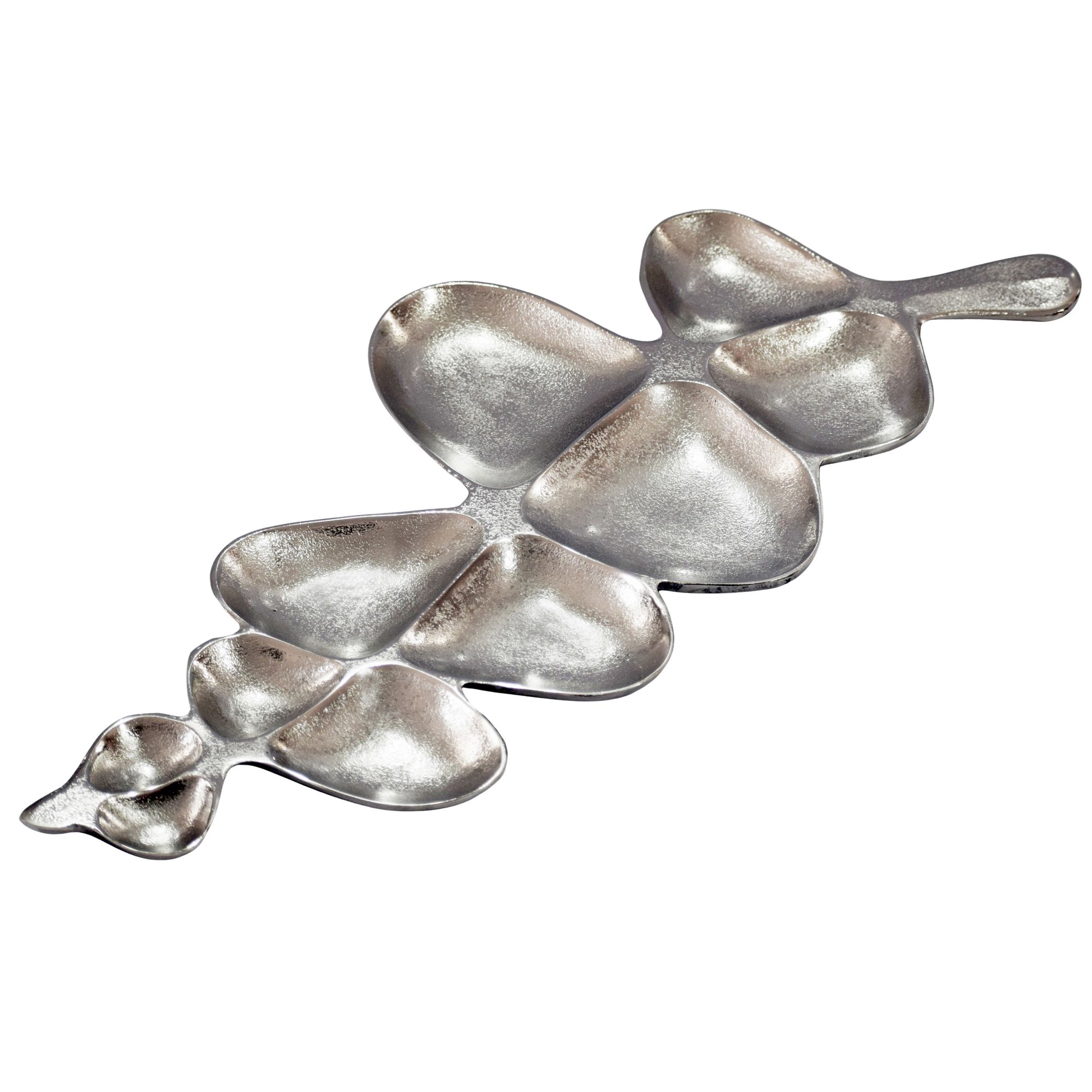 Dekoschale Blatt Aluminium Schale 60,5cm Tischdeko Metall Wohnaccessoire Alu – Ansicht 6