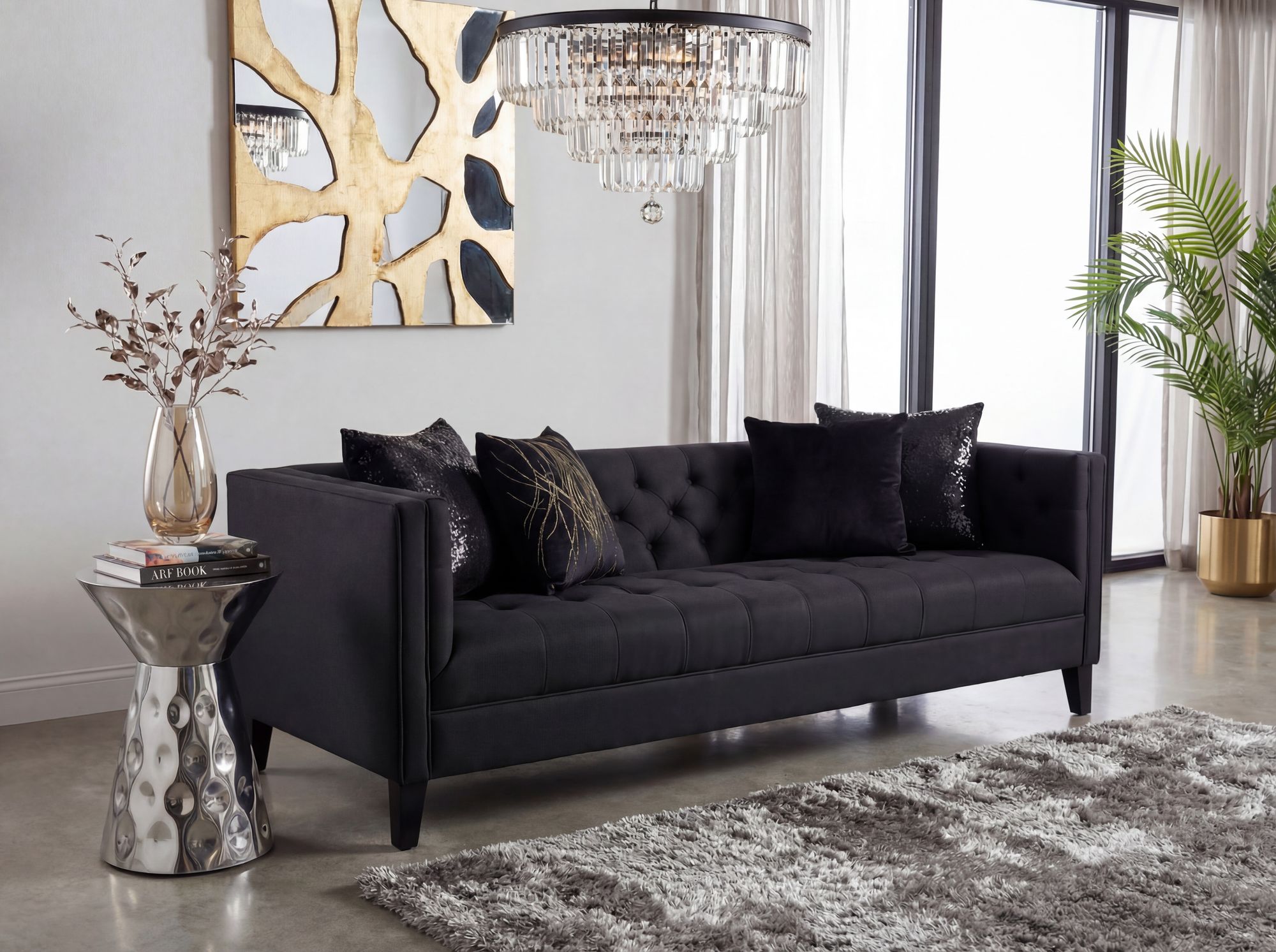 Beistelltisch 36cm Sofatisch Wohnzimmertisch Couchtisch Metall Alu Tisch Rund – Ansicht 2