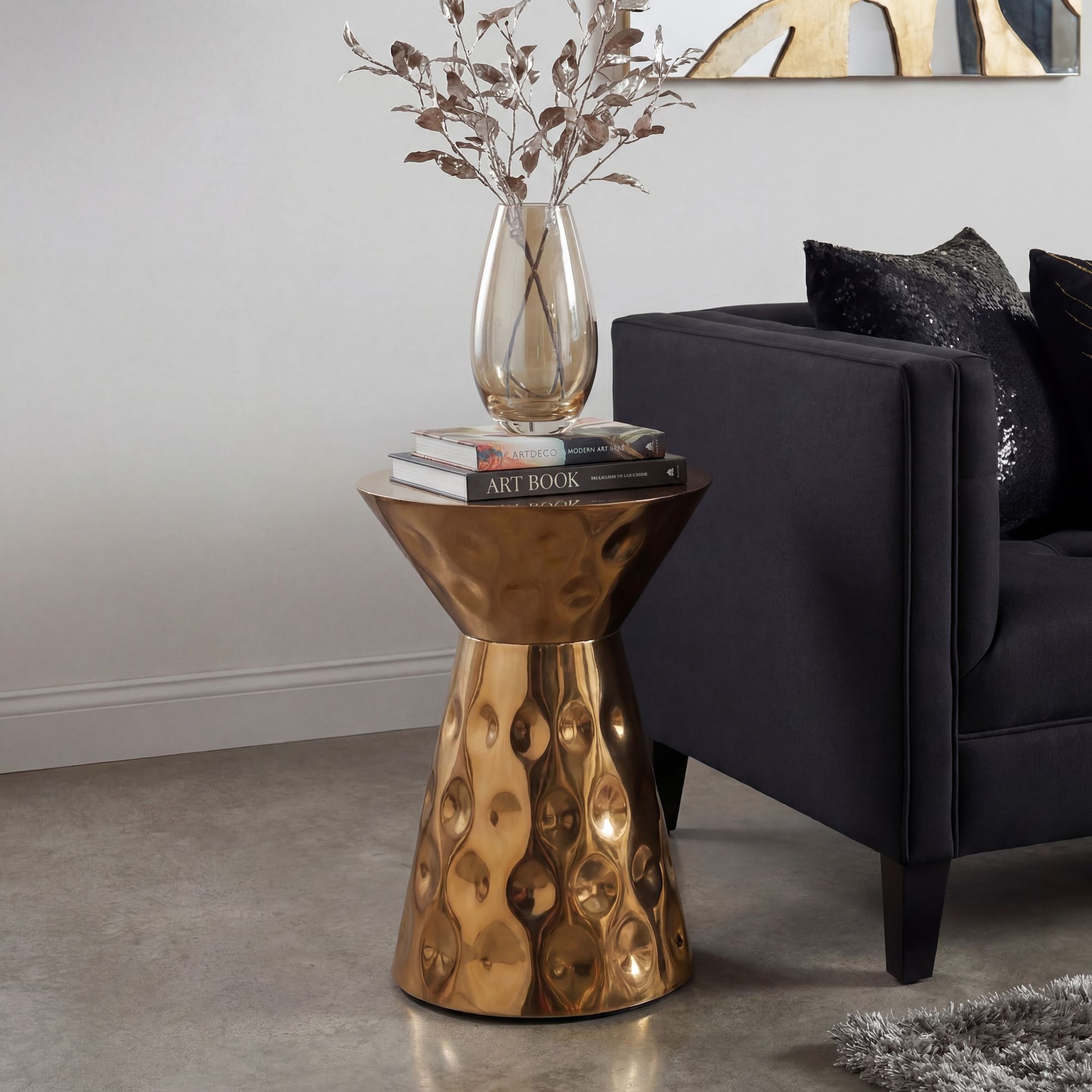 FineBuy Beistelltisch Aluminium 36cm Rund - Design Anstelltisch Metall - Loungetisch Alu - Moderner Sofatisch - Couchtisch Wohnzimmertisch Klein Handmade | Farbe: Silber FineBuy Beistelltisch Aluminium 36cm Rund - Design Anstelltisch Metall - Loungetisch Alu - Moderner Sofatisch - Couchtisch Wohnzimmertisch Klein Handmade | Farbe: Silber