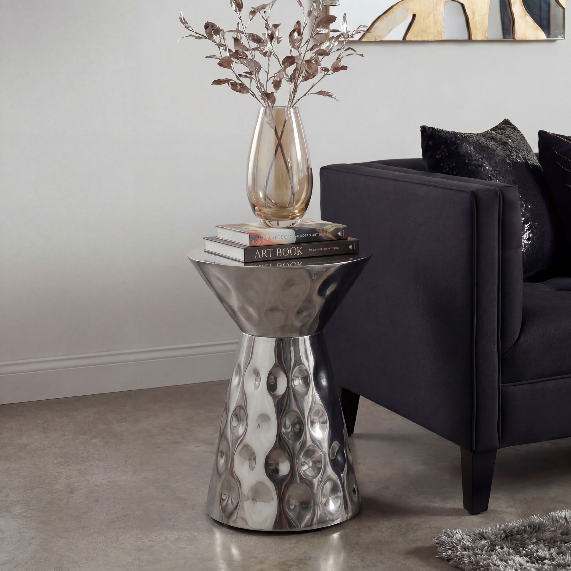 Beistelltisch 36cm Sofatisch Wohnzimmertisch Couchtisch Metall Alu Tisch Rund – Ansicht 1