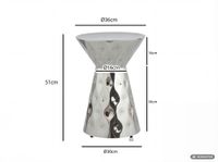 Beistelltisch 36cm Sofatisch Wohnzimmertisch Couchtisch Metall Alu Tisch Rund – Ansicht 3