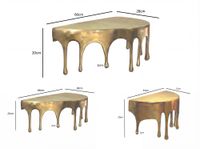 Wandregal 3er Set Aluminium Gold Tropfen Optik Hängeregal Schweberegal Wandboard – Ansicht 3