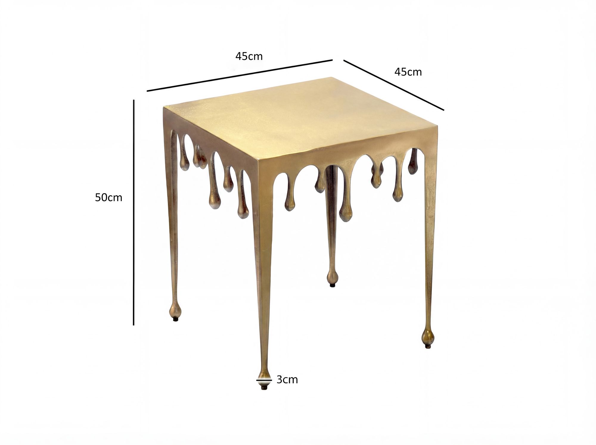 FineBuy Beistelltisch 45,5cm Aluminium Tisch Quadratisch - Design Anstelltisch Alu Modern Drops - Wohnzimmertisch Metall Tropfen - Metalltisch Dekotisch Couchtisch Handmade | Farbe: Silber FineBuy Beistelltisch 45,5cm Aluminium Tisch Quadratisch - Design Anstelltisch Alu Modern Drops - Wohnzimmertisch Metall Tropfen - Metalltisch Dekotisch Couchtisch Handmade | Farbe: Silber