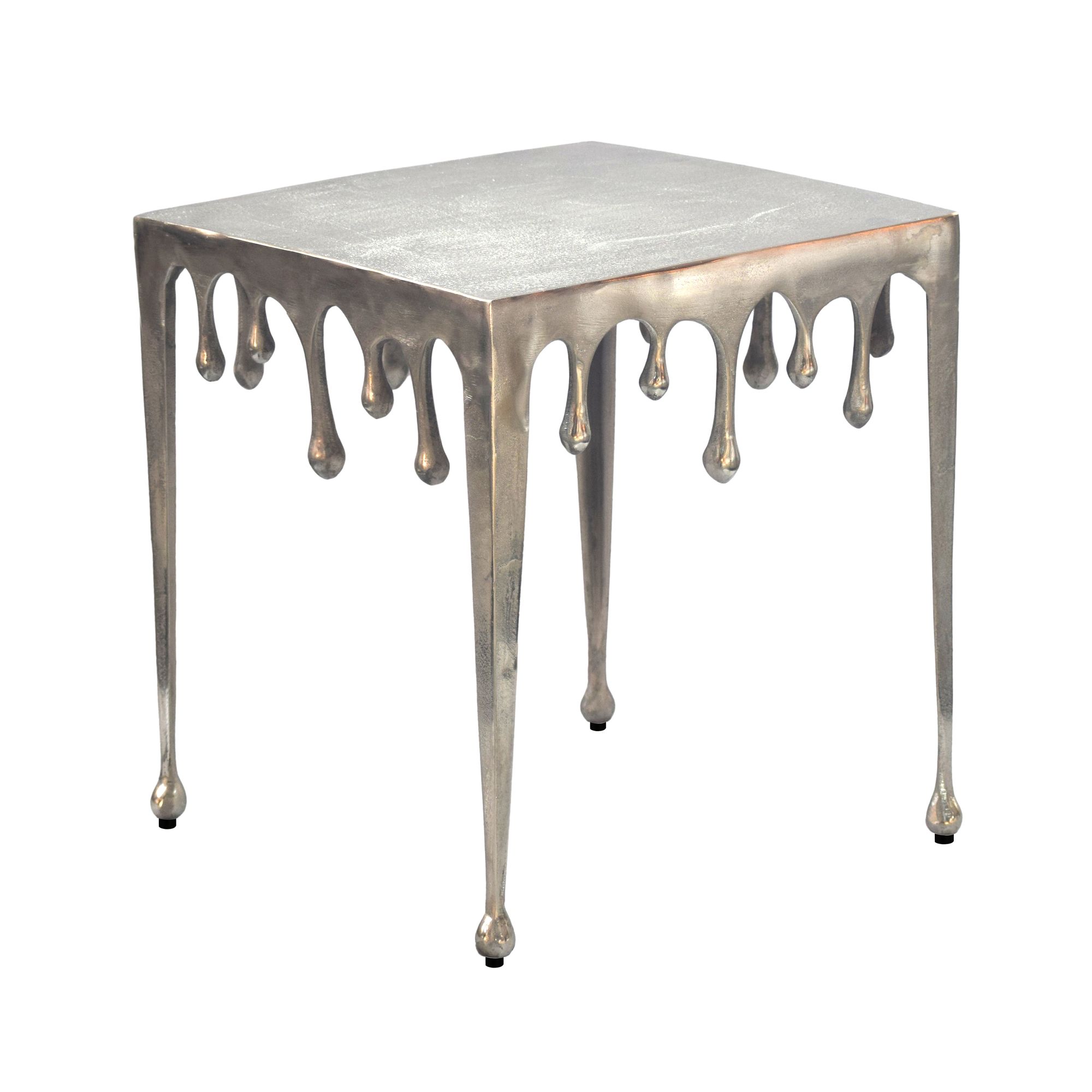 FineBuy Beistelltisch 45,5cm Aluminium Tisch Quadratisch - Design Anstelltisch Alu Modern Drops - Wohnzimmertisch Metall Tropfen - Metalltisch Dekotisch Couchtisch Handmade | Farbe: Silber FineBuy Beistelltisch 45,5cm Aluminium Tisch Quadratisch - Design Anstelltisch Alu Modern Drops - Wohnzimmertisch Metall Tropfen - Metalltisch Dekotisch Couchtisch Handmade | Farbe: Silber