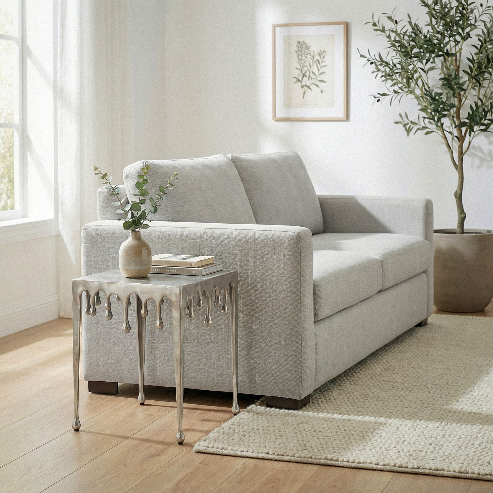Beistelltisch 45,5cm Anstelltisch Tropfen Couchtisch Quadratisch Drops Dekotisch – Ansicht 1