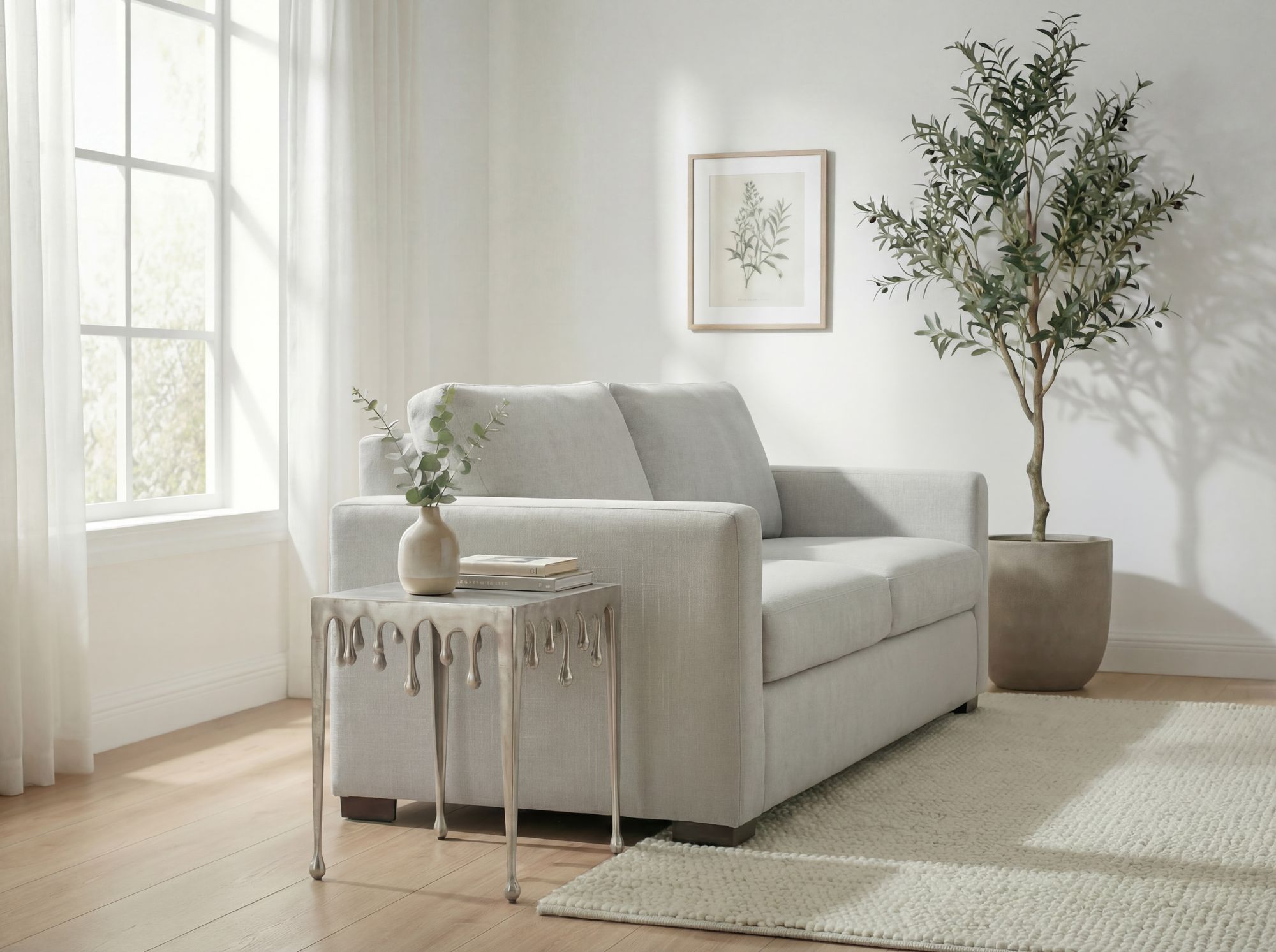 Beistelltisch 45,5cm Anstelltisch Tropfen Couchtisch Quadratisch Drops Dekotisch – Ansicht 2