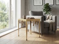 Beistelltisch 45,5cm Anstelltisch Tropfen Couchtisch Quadratisch Drops Dekotisch – Ansicht 2