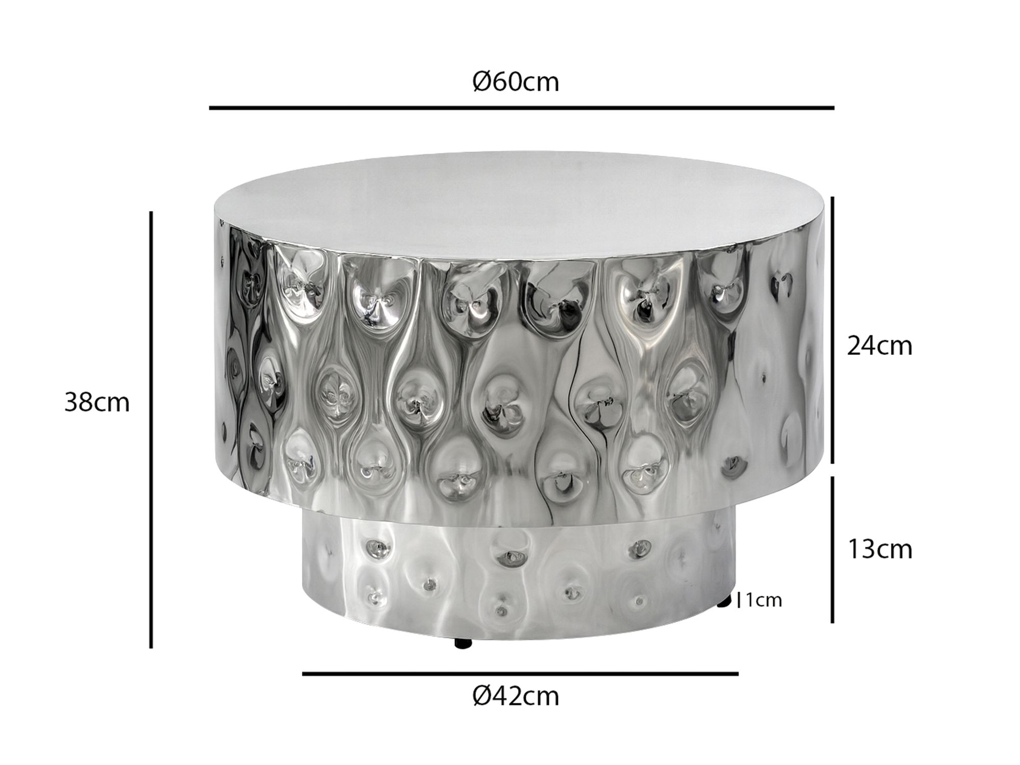 FineBuy Couchtisch Aluminium Rund 60cm - Design Wohnzimmertisch - Moderner Loungetisch - Sofatisch Trommelform - Beistelltisch Wohnzimmer Handmade | Farbe: Gold FineBuy Couchtisch Aluminium Rund 60cm - Design Wohnzimmertisch - Moderner Loungetisch - Sofatisch Trommelform - Beistelltisch Wohnzimmer Handmade | Farbe: Gold
