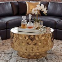 Couchtisch Wohnzimmertisch Aluminium Rund 60cm Kaffeetisch Metall Handmade – Ansicht 1