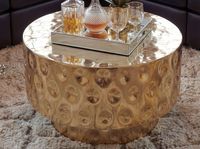 Couchtisch Wohnzimmertisch Aluminium Rund 60cm Kaffeetisch Metall Handmade – Ansicht 4
