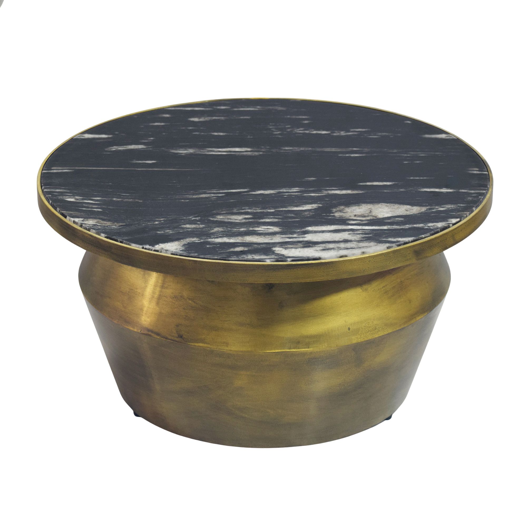 Couchtisch mit Marmor Platte Design Wohnzimmertisch Sofatisch Metall rund 60cm – Ansicht 6