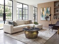 Couchtisch mit Marmor Platte Design Wohnzimmertisch Sofatisch Metall rund 60cm – Ansicht 2