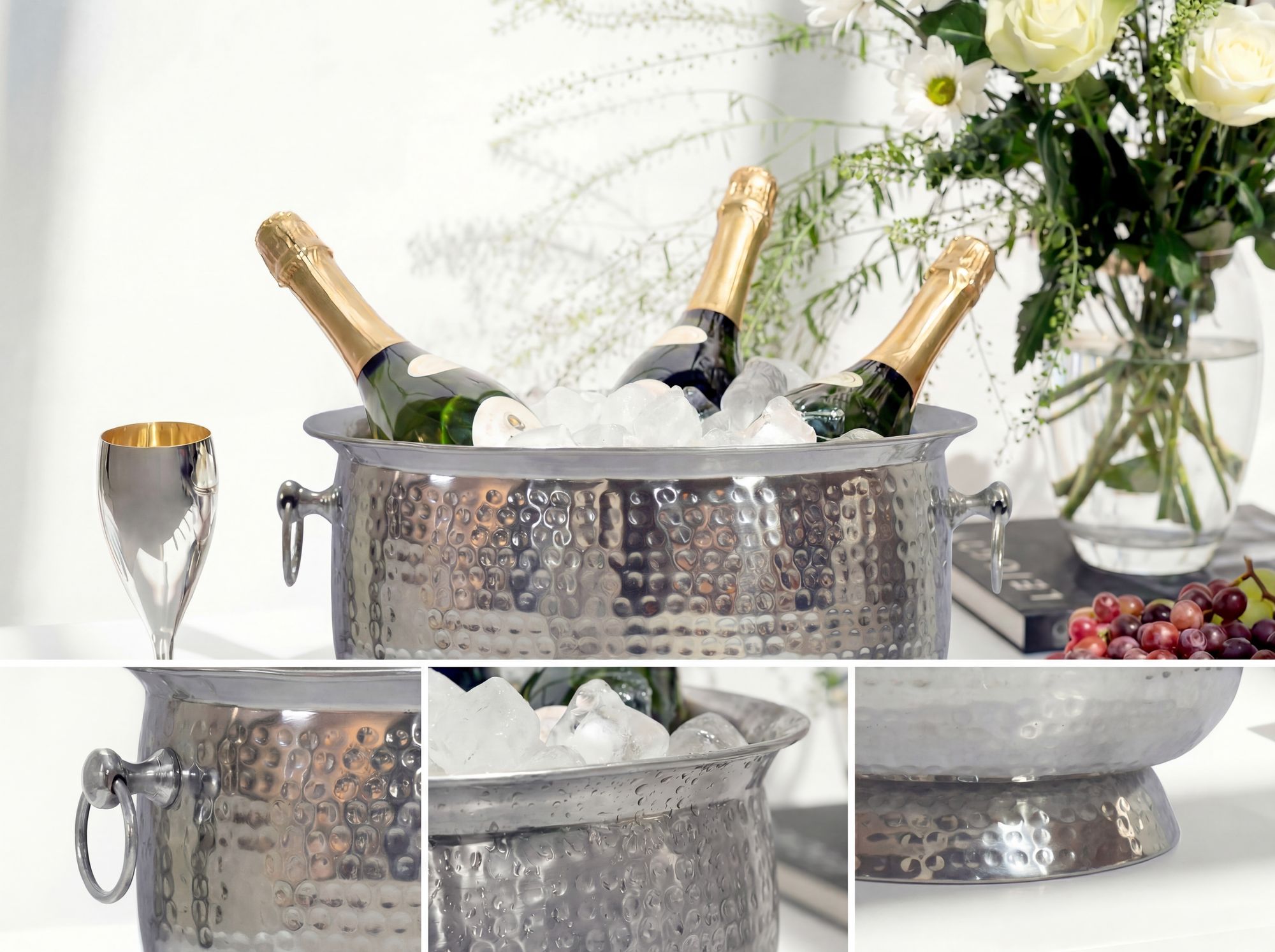 Sektkühler Champagnerkühler 37cm Flaschenkühler XXL Getränkekühler Weinkühler – Ansicht 4