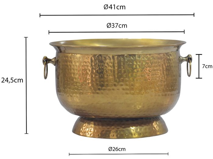 Sektkühler Champagnerkühler 37cm Flaschenkühler XXL Getränkekühler Weinkühler – Maßzeichnung