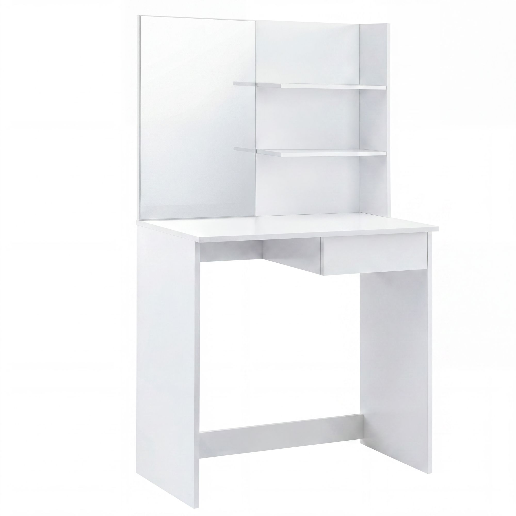 Schminktisch 75cm Kosmetiktisch Frisiertisch Weiß Spiegel Make-Up-Tisch Regal – Ansicht 6