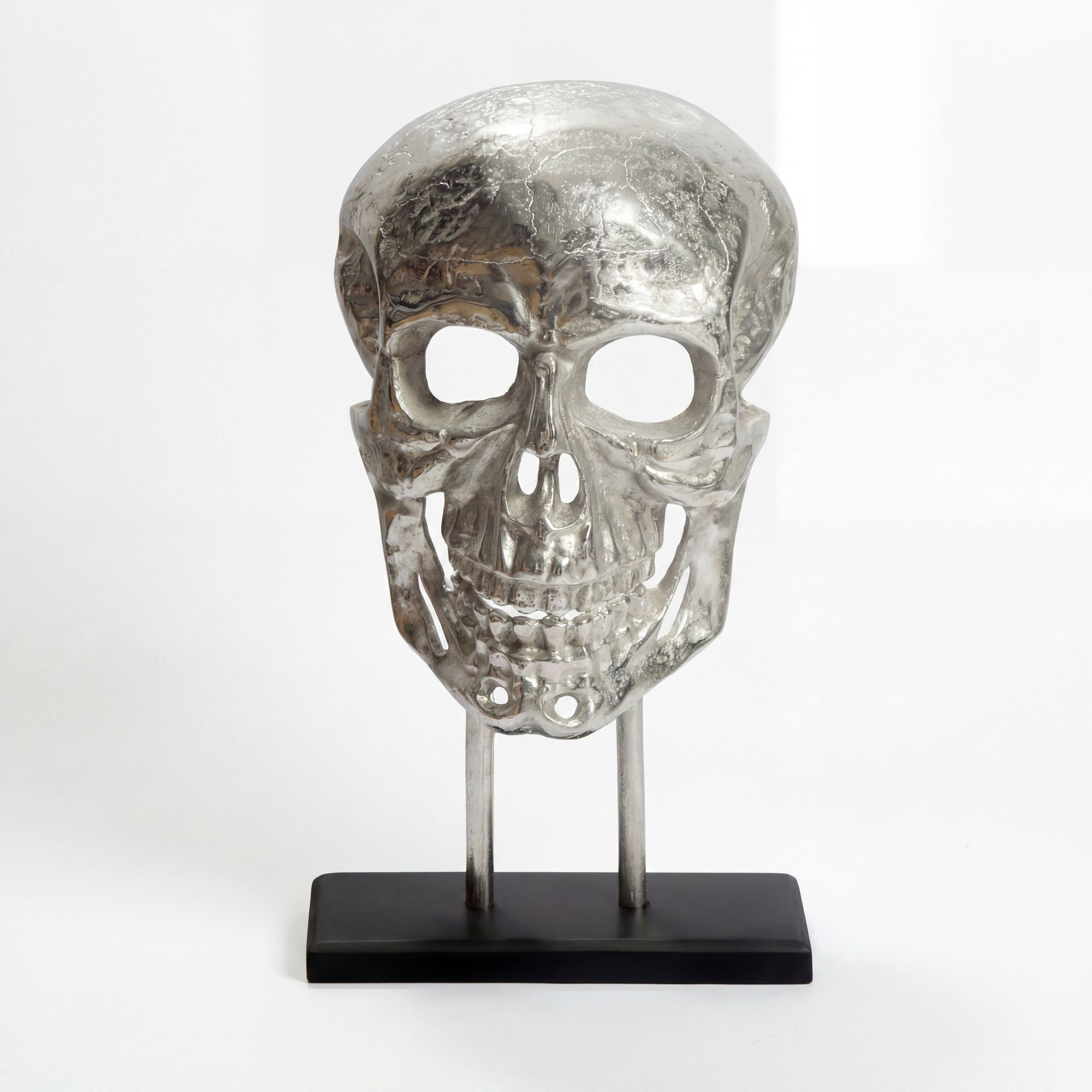 Standdeko Totenkopf 57 cm Aluminium Groß Schädel Deko Dekoration Skull Gestell – Ansicht 6