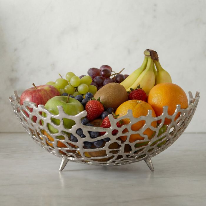 Obstschale Früchtekorb Aluminium Groß Schale 46cm Dekoschale Metall Obstkorb