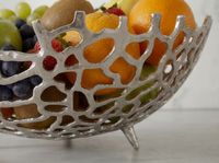 Obstschale Früchtekorb Aluminium Groß Schale 46cm Dekoschale Metall Obstkorb – Ansicht 4