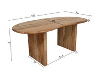 Schreibtisch 180 cm Massivholz Bürotisch Computertisch Nierenform Homeoffice – Ansicht 3