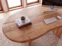 Schreibtisch 180 cm Massivholz Bürotisch Computertisch Nierenform Homeoffice – Ansicht 4
