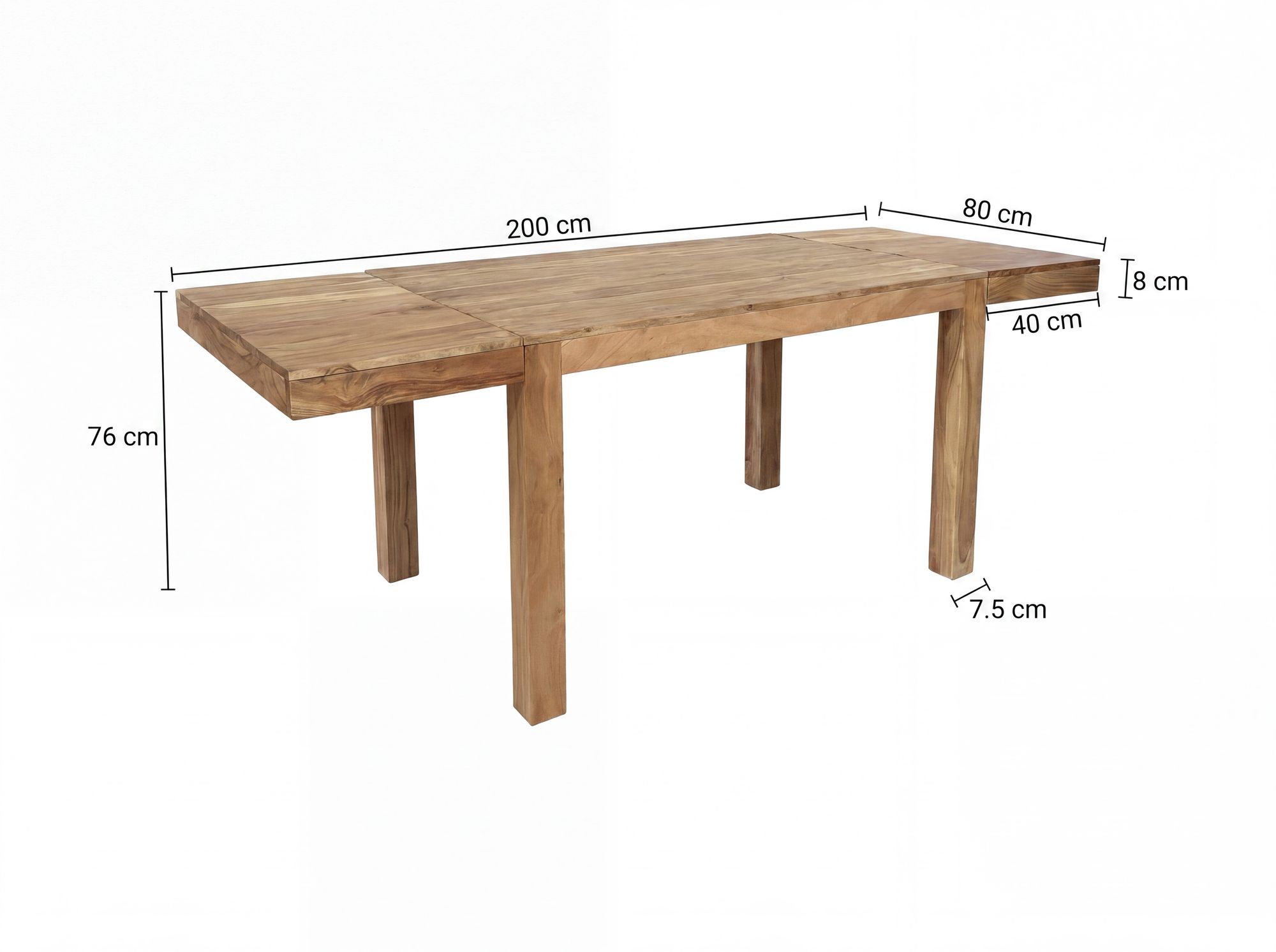 Esszimmertisch Erweiterbar 120 - 200cm Holz Massiv Esstisch Küchentisch Handmade – Ansicht 3
