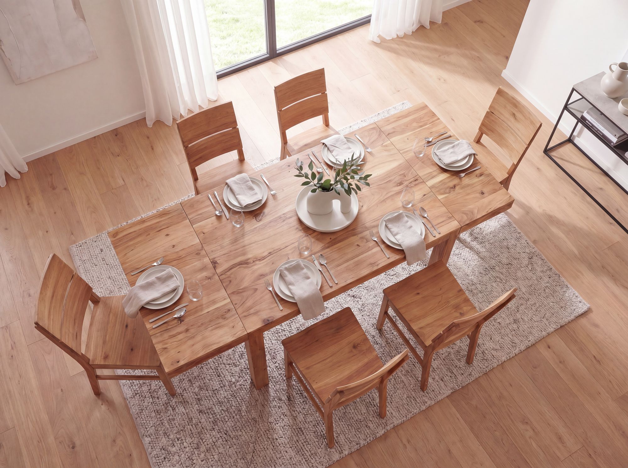 Esszimmertisch Erweiterbar 120 - 200cm Holz Massiv Esstisch Küchentisch Handmade – Ansicht 5