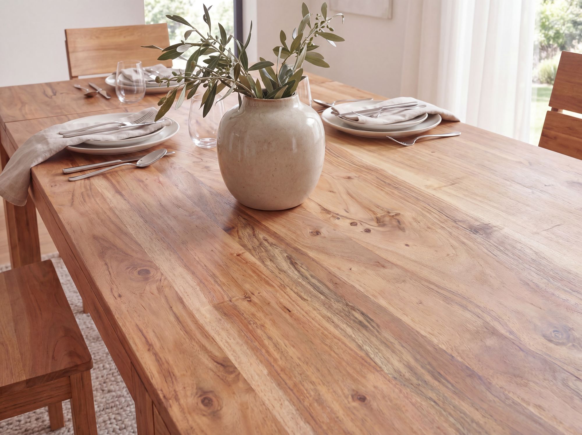 Esszimmertisch Erweiterbar 120 - 200cm Holz Massiv Esstisch Küchentisch Handmade – Ansicht 7
