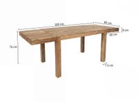 Esszimmertisch Erweiterbar 120 - 200cm Holz Massiv Esstisch Küchentisch Handmade – Ansicht 3