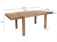 Esszimmertisch Erweiterbar 160 - 240cm Holz Massiv Esstisch Küchentisch Handmade – Ansicht 3