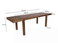 Esszimmertisch Erweiterbar 160 - 240cm Holz Massiv Esstisch Küchentisch Handmade – Ansicht 3