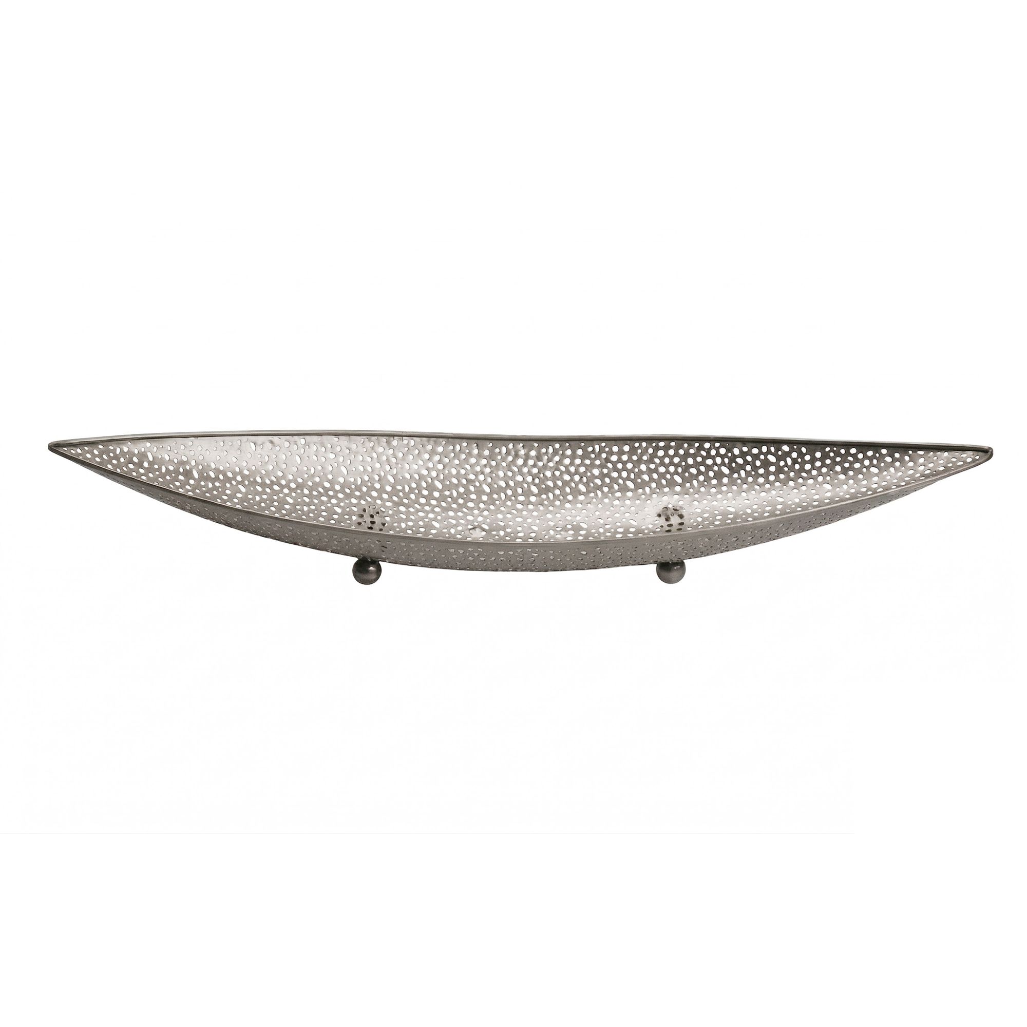 FineBuy Obstschale Oval Schale 60cm Tischdeko länglich - Moderner Obstkorb mit Fuß aus Metall - Elegante Dekoschale - Früchtekorb Handmade