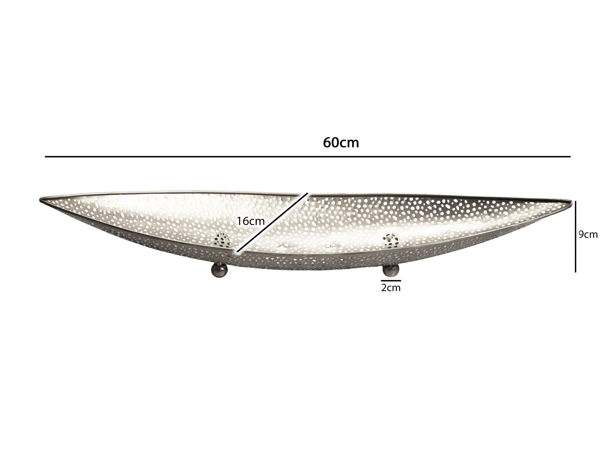 Obstschale Früchtekorb Metall Groß Schale 60cm Dekoschale Metall Obstkorb Oval – Ansicht 3