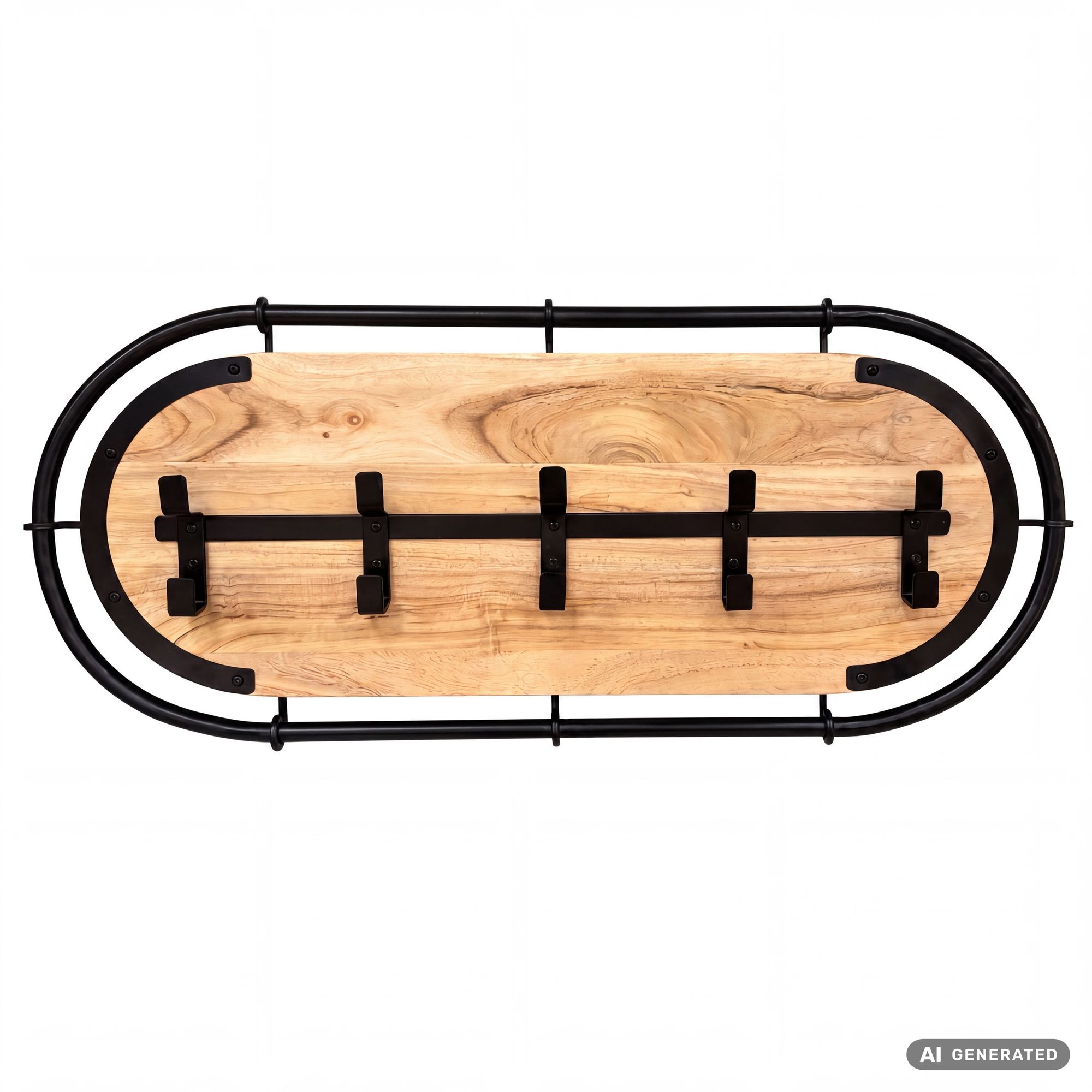 Wandgarderobe Massivholz Hängegarderobe Flurgarderobe Garderobenleiste Handmade – Ansicht 6