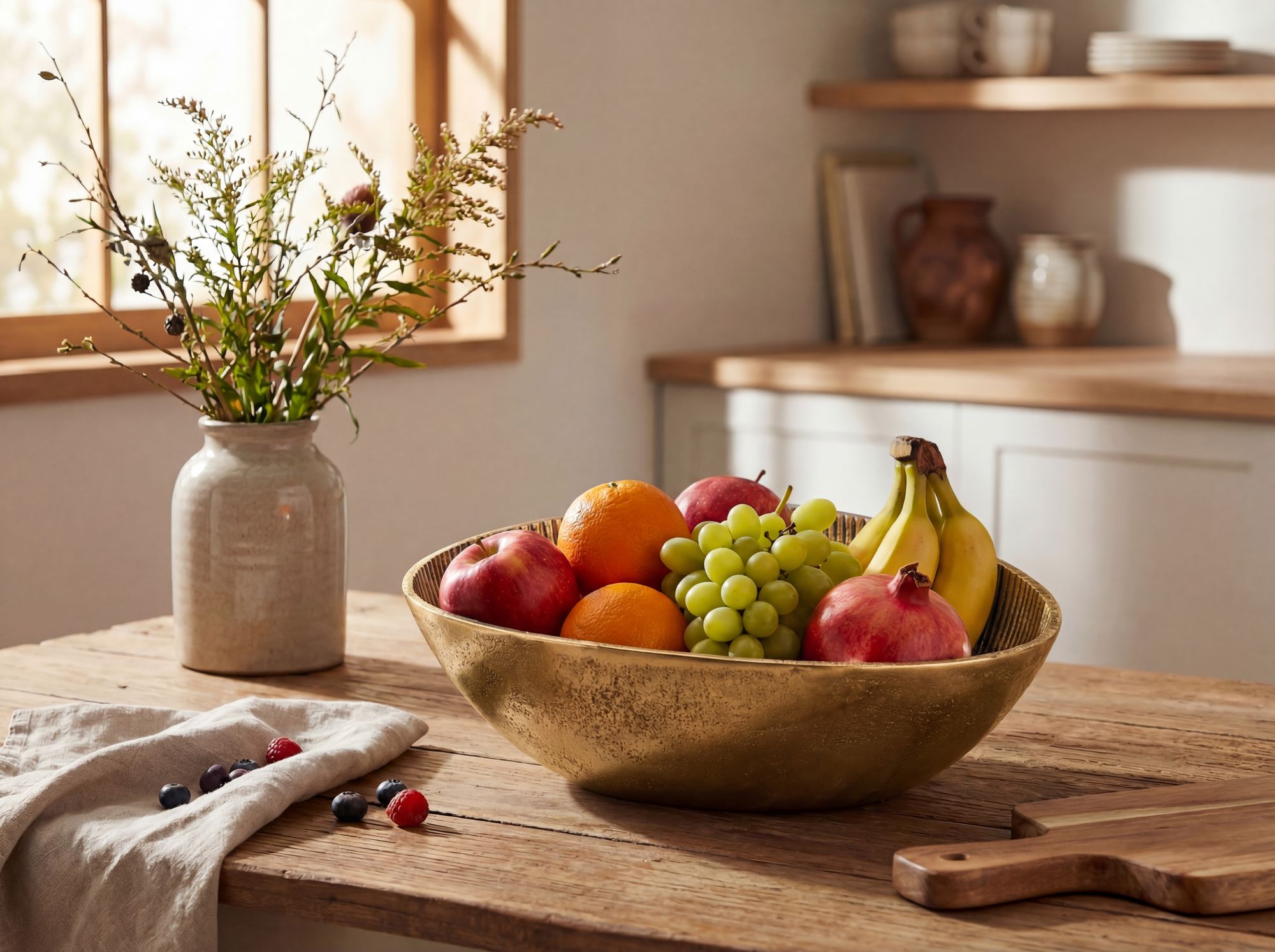 FineBuy Obstschale Schale Metall 30cm Tischdeko Oval - Moderner Obstkorb Rillen-Design aus Aluminium - Elegante Metallschale - Alu Früchteschale Handmade | Farbe: Silber