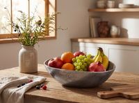 Obstschale Früchteschale Aluminium Schale 40cm Dekoschale Metall Obstkorb Oval – Ansicht 2
