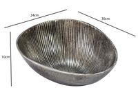 Obstschale Früchteschale Aluminium Schale 40cm Dekoschale Metall Obstkorb Oval – Ansicht 3
