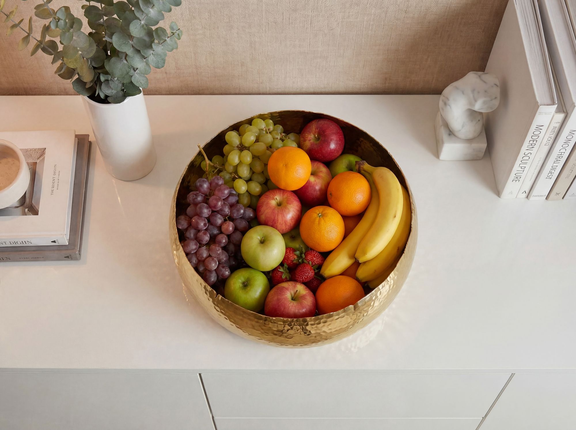 FineBuy Obstschale Rund Schale Metall 35cm Tischdeko - Moderner Obstkorb Hammerschlag aus Aluminium - Elegante Alu Früchteschale Handmade | Farbe: Silber FineBuy Obstschale Rund Schale Metall 35cm Tischdeko - Moderner Obstkorb Hammerschlag aus Aluminium - Elegante Alu Früchteschale Handmade | Farbe: Silber