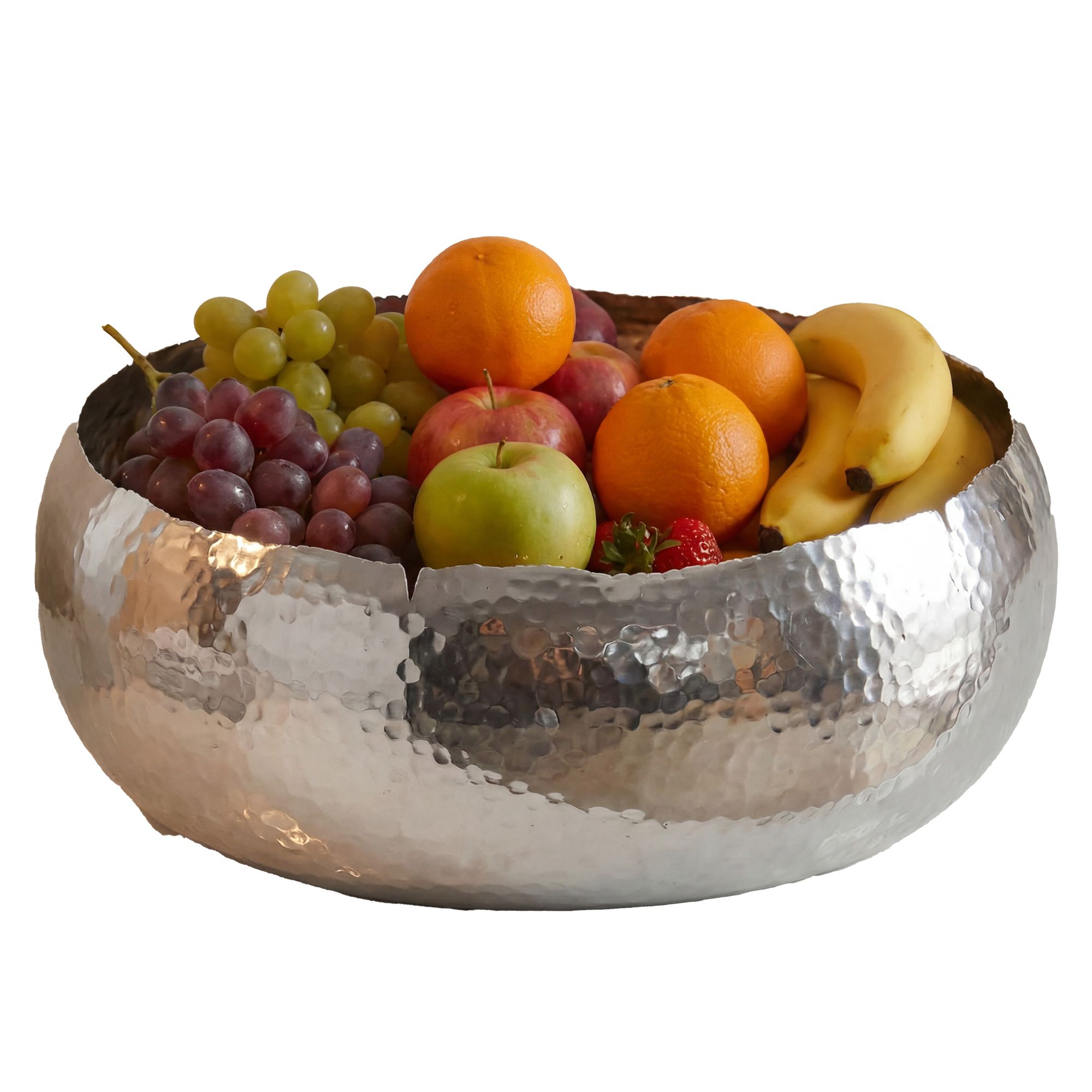 Obstschale Früchteschale Aluminium Rund Schale 35cm Hammerschlag Metall Obstkorb – Ansicht 6