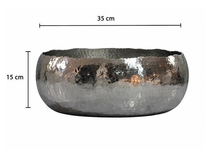 Obstschale Früchteschale Aluminium Rund Schale 35cm Hammerschlag Metall Obstkorb – Maßzeichnung