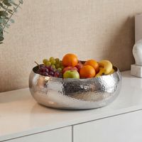 Obstschale Früchteschale Aluminium Rund Schale 35cm Hammerschlag Metall Obstkorb – Ansicht 1