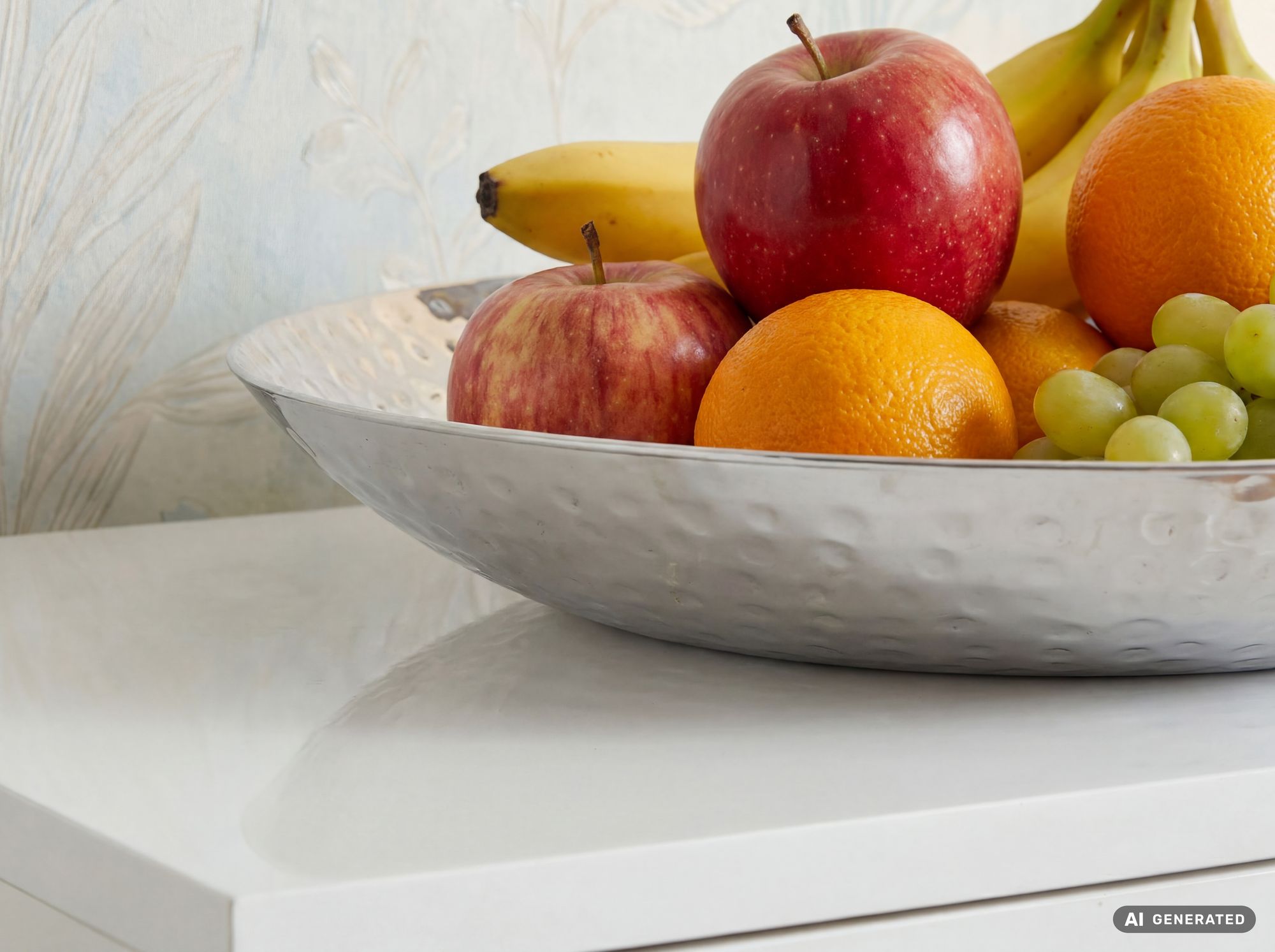 Obstschale Früchteschale Aluminium Silber Schale Dekoschale Metall Obstkorb – Ansicht 5