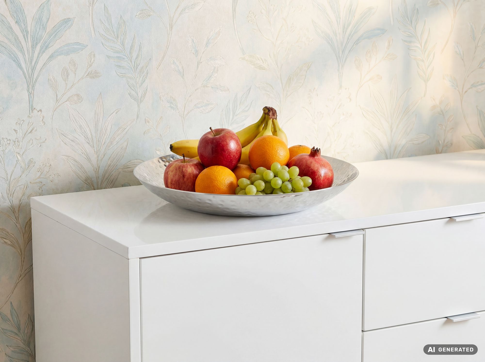 FineBuy Obstschale Rund Silber Schale Metall Tischdeko - Moderner Obstkorb Hammerschlag aus Aluminium - Elegante Dekoschale - Alu Früchteschale Handmade | Farbe: Silber FineBuy Obstschale Rund Silber Schale Metall Tischdeko - Moderner Obstkorb Hammerschlag aus Aluminium - Elegante Dekoschale - Alu Früchteschale Handmade | Farbe: Silber