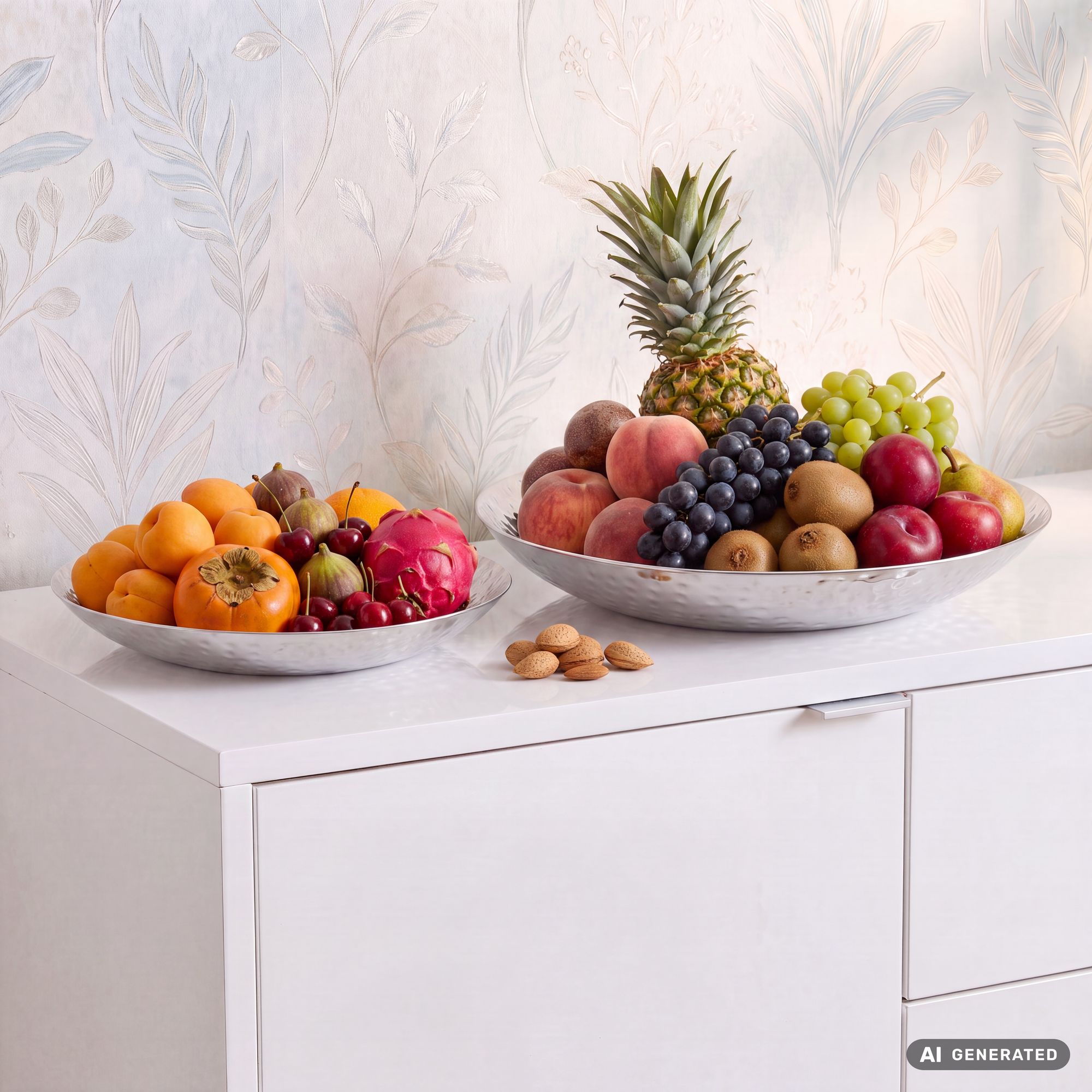 FineBuy Obstschale Rund Silber Schale Metall Tischdeko - Moderner Obstkorb Hammerschlag aus Aluminium - Elegante Dekoschale - Alu Früchteschale Handmade | Farbe: Silber FineBuy Obstschale Rund Silber Schale Metall Tischdeko - Moderner Obstkorb Hammerschlag aus Aluminium - Elegante Dekoschale - Alu Früchteschale Handmade | Farbe: Silber