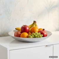 Obstschale Früchteschale Aluminium Silber Schale Dekoschale Metall Obstkorb – Ansicht 1