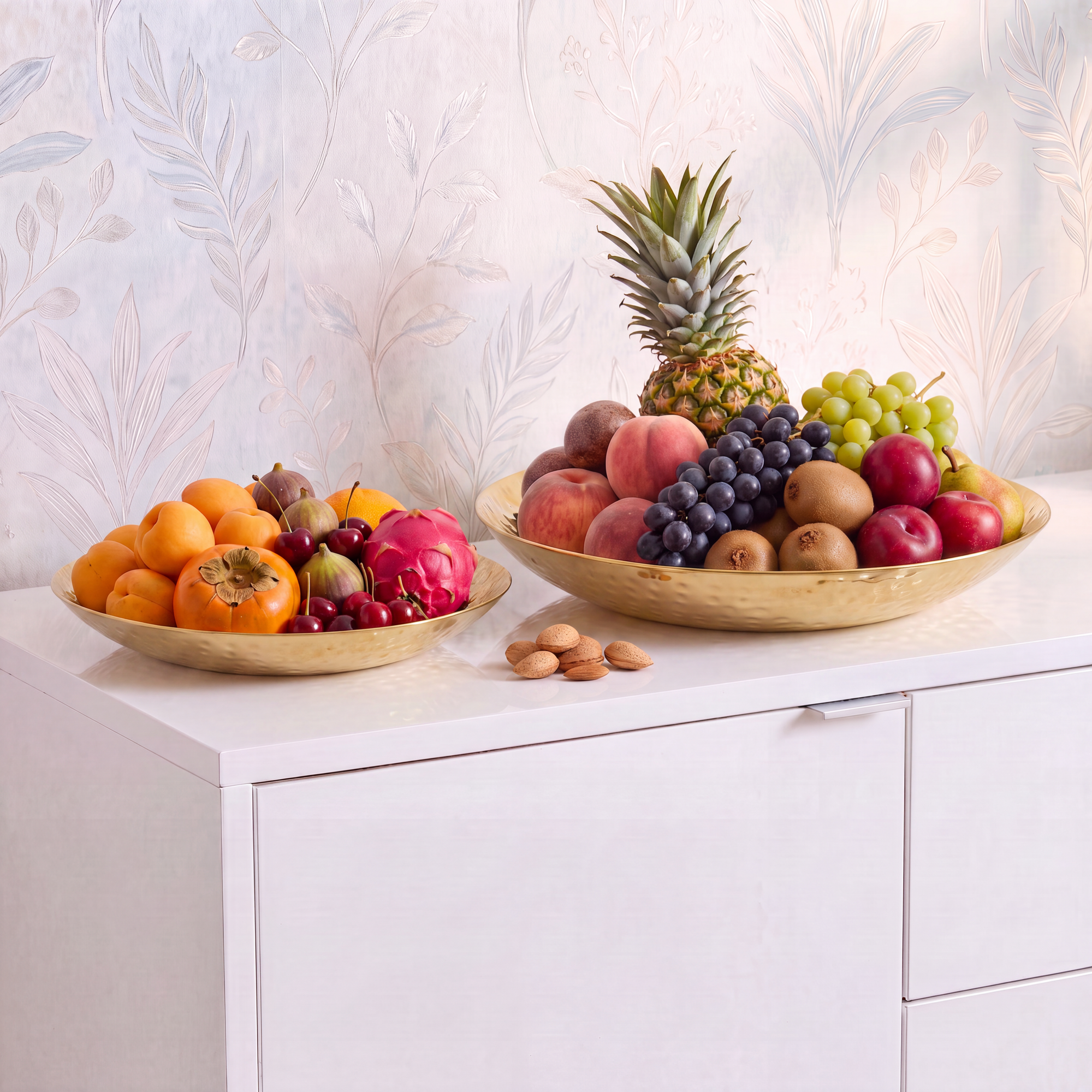 FineBuy Obstschale Rund Gold Schale Metall Tischdeko - Moderner Obstkorb Hammerschlag aus Aluminium - Elegante Alu Früchteschale Handmade | Farbe: Gold FineBuy Obstschale Rund Gold Schale Metall Tischdeko - Moderner Obstkorb Hammerschlag aus Aluminium - Elegante Alu Früchteschale Handmade | Farbe: Gold