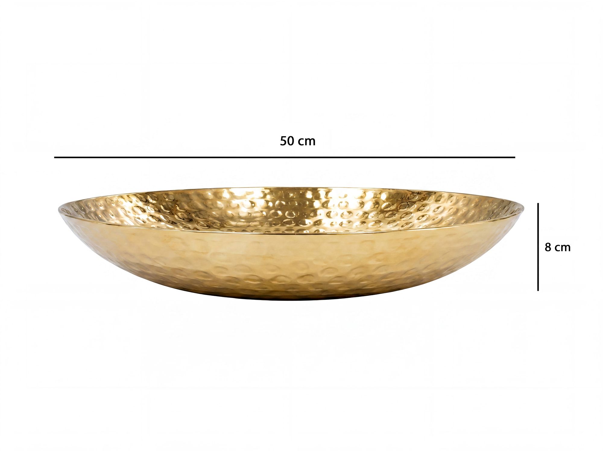 Obstschale Früchteschale Aluminium Gold Schale Rund Hammerschlag Metall Obstkorb – Ansicht 3