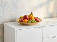 Obstschale Früchteschale Aluminium Gold Schale Rund Hammerschlag Metall Obstkorb – Ansicht 2